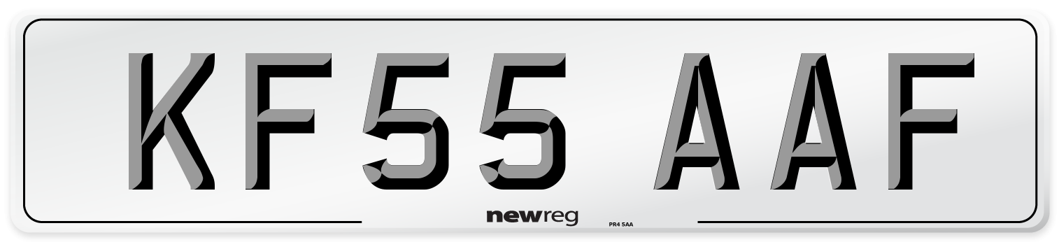 KF55 AAF Number Plate from New Reg